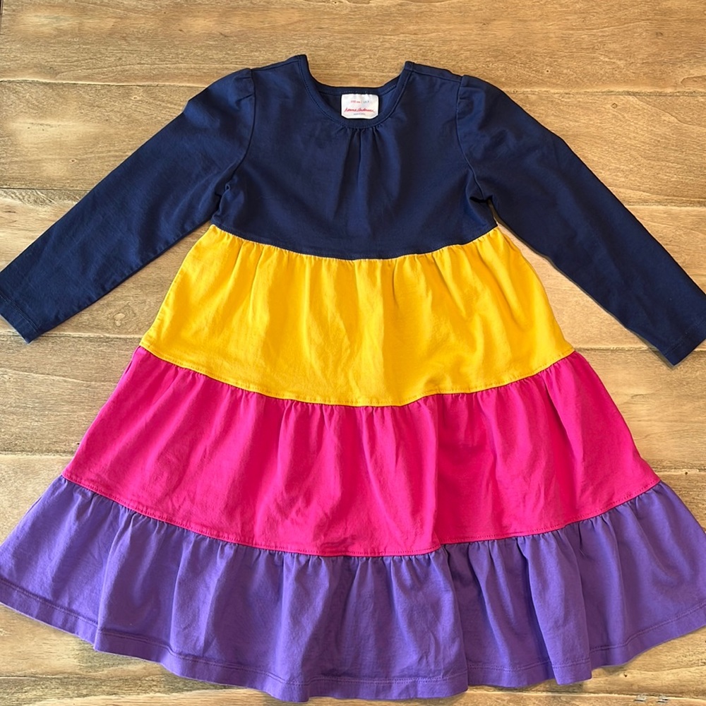 Hanna Anderson twirl dress long sleeve, size 110, US size 5